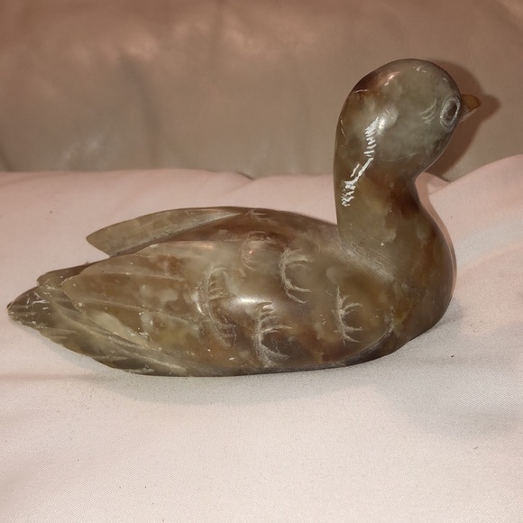 Antique Hand Carved Italian Marble Duck Made In Italy Collectable - Picture 2 of 3